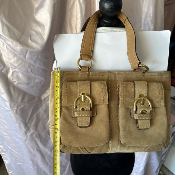 Coach Tan Suede Handbag + Coach leather wallet - Picture 2 of 14